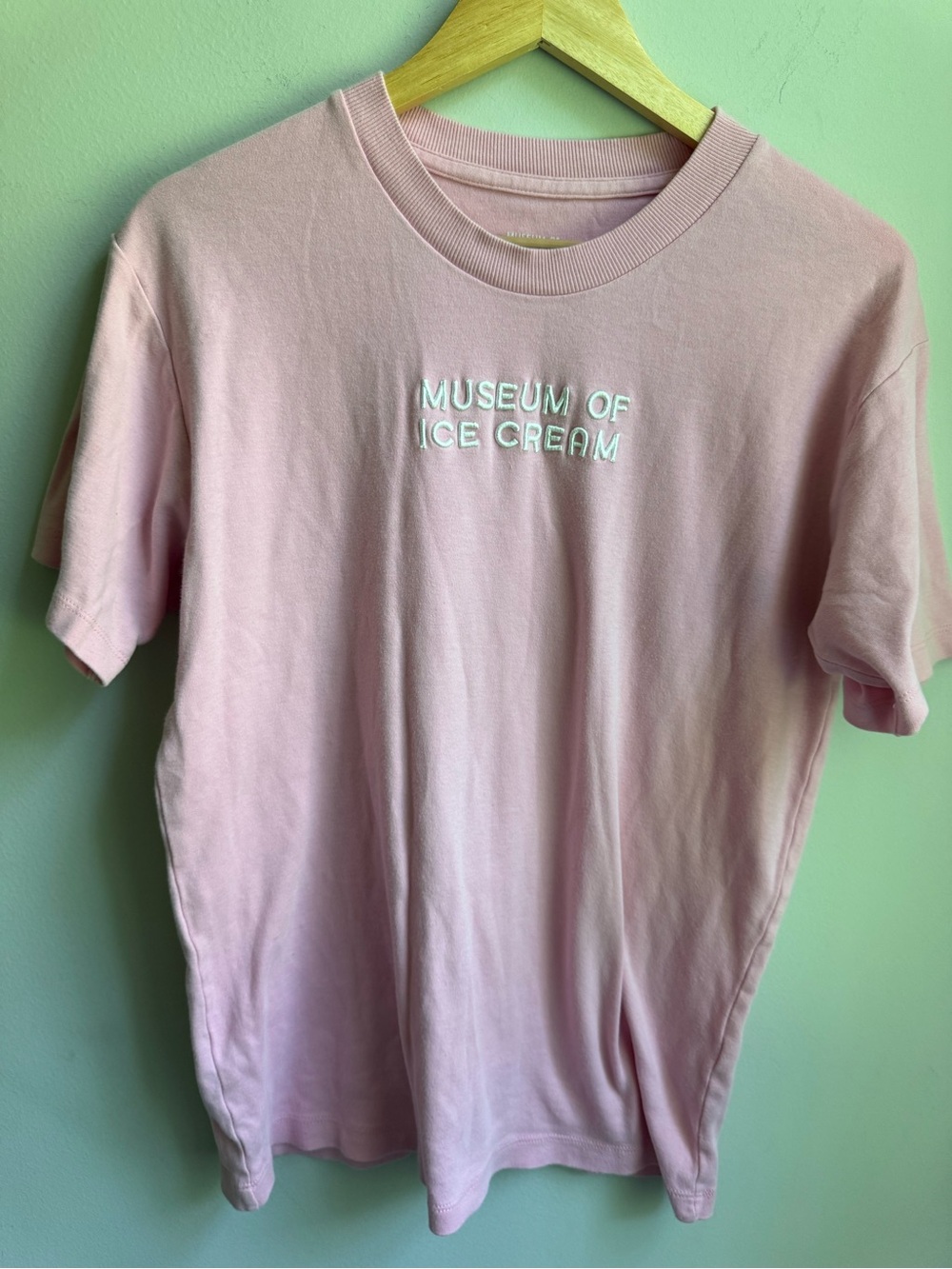 Museum of Ice Cream Embroider Stitch Pink Crewneck Tee Ice Cream Lover